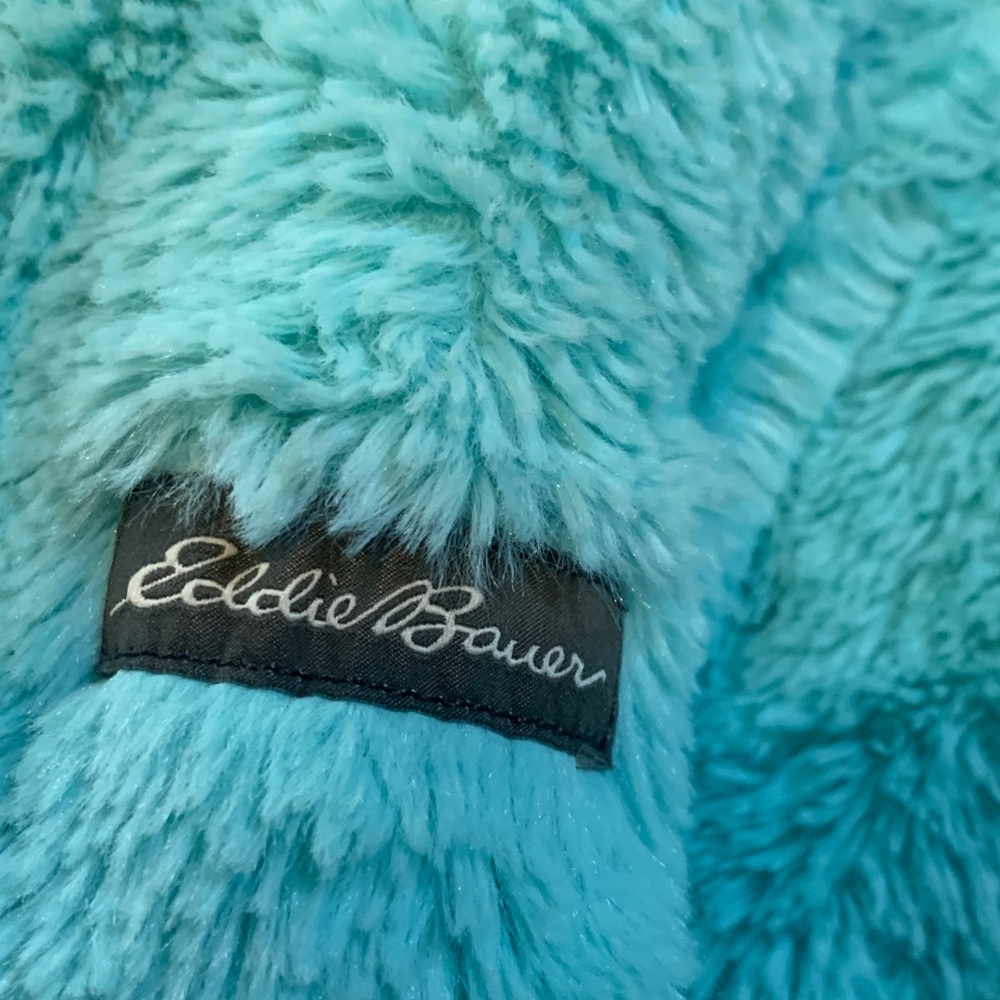 Eddie Bauer girls puffer Jacket in Navy and aqua, size small 7/8 - Picture 3 of 8